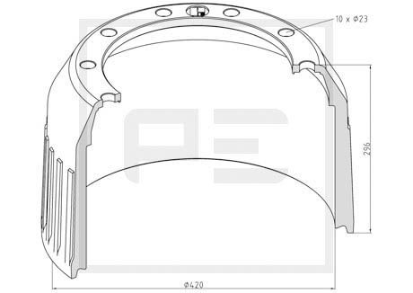 PE AUTOMOTIVE Тормозной барабан 046.465-00A